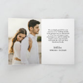 Trouwfoto Bruid en Bruidegom Dankkaart Programma (Binnen)