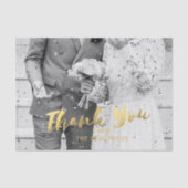 Trouwfoto Dank u Gold Script Tissue Paper Tissuepapier (Voorkant)