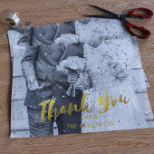 Trouwfoto Dank u Gold Script Tissue Paper Tissuepapier