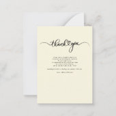Trouwfoto Dank u handgeschreven Notitiekaartje (Achterkant)