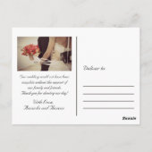 Trouwfoto Dank u opmerking Briefkaart (Achterkant)