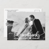 Trouwfoto Dank u Script Kalligrafie Briefkaart (Voorkant / Achterkant)