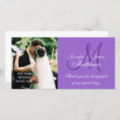 Trouwfoto dankkaart met monogram bedankkaart (Voorkant / Achterkant)