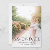 Trouwfoto Elegante Script Save The Date (Voorkant)
