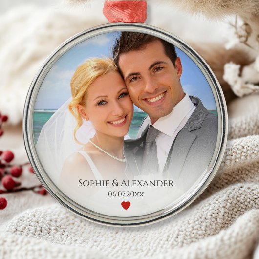 Trouwfoto en datum Ornament