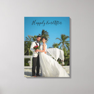 Trouwfoto Fijne Eeuwigdurende Liefde Datum Namen T Canvas Afdruk