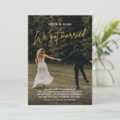 Trouwfoto foto bruiloft aankondiging (Staand voorkant)