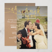 Trouwfoto Gold Folie Dank u kaarten (Voorkant / Achterkant)