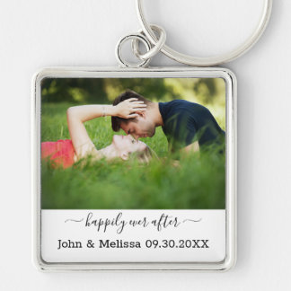 Trouwfoto Happily Ever After Naam Datum Sleutelhanger