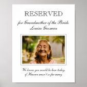 Trouwfoto-herdenking voor oma van de bruid poster (Voorkant)