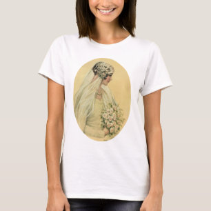 Trouwfoto in vintage stijl, Victoriaanse bruid T-shirt