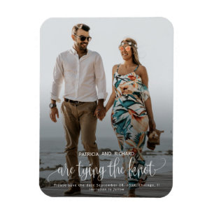 Trouwfoto-magneet 'Tying The Knot' Save The Date Magneet