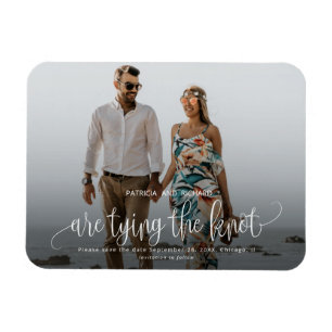 Trouwfoto-magneet 'Tying The Knot' Save The Date Magneet