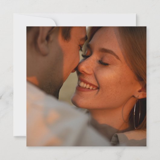 Trouwfoto met bloemige salie en seringen vierkant kaart (Achterkant)