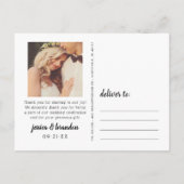 Trouwfoto met Casual Love and Thanks Briefkaart (Achterkant)