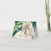 Trouwfoto met monogram-overlay bedankkaart (Voorkant)