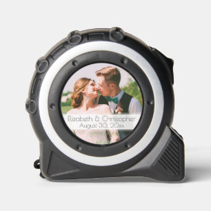 Trouwfoto met namen en datum rolmaat