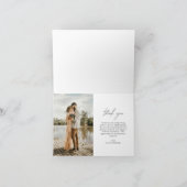 Trouwfoto Minimalistisch Dankjewel Bedankkaart (Binnen)