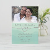 Trouwfoto Mint Save The Date (Staand voorkant)