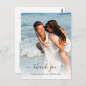 *~* TROUWFOTO Modern Dank u Briefkaart (Voorkant / Achterkant)