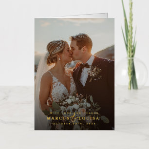 TROUWFOTO modern elegant chic ampersand zwart Folie Wenskaart