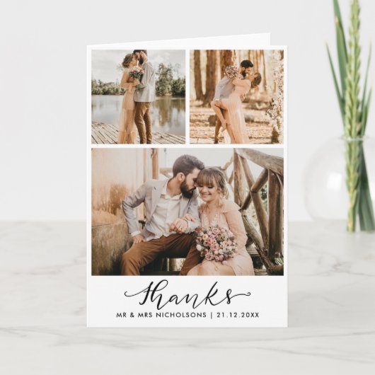 Trouwfoto Multi | Elegant Bedankt script (Voorkant)
