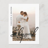 Trouwfoto na elopement Huwelijksvoltrekking Vierin Aankondigingskaart (Voorkant)