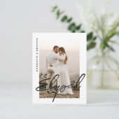 Trouwfoto na elopement Huwelijksvoltrekking Vierin Aankondigingskaart (Staand voorkant)