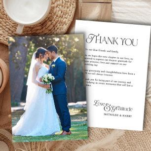 Trouwfoto Nostalgisch Type Liefde en Dankbaarheid Bedankkaart