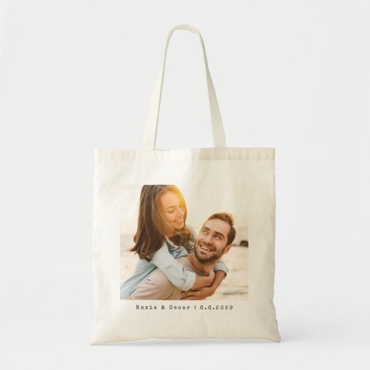 Trouwfoto paar Pas getrouwd Tote Bag (Voorkant)
