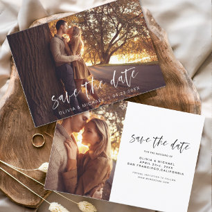 Trouwfoto Save the Date Romantisch Minimalistisch