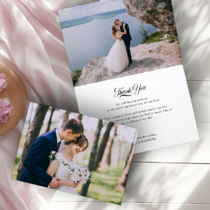 Trouwfoto Wildflower Garden Posy Monogrammed Bedankkaart