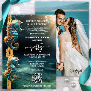 Trouwfoto Zeepaarden Happily Ever After  Kaart
