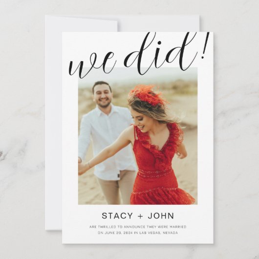 Trouwfotoaankondiging Kaart (Voorkant)