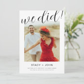 Trouwfotoaankondiging Kaart (Staand voorkant)