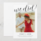 Trouwfotoaankondiging Kaart (Voorkant / Achterkant)