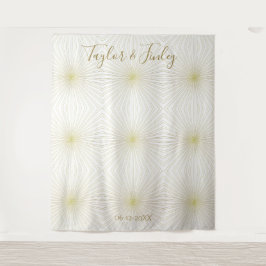 Trouwfotocabine Achtergrond Wit Goud Deco Licht Wandkleed