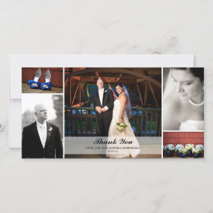Trouwfotocollage - Dank u Bedankkaart