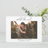 Trouwfotografie-script Modern - Het Wachten Waard Save The Date (Staand voorkant)