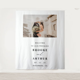 Trouwfotohokje-achtergrond met foto wandkleed