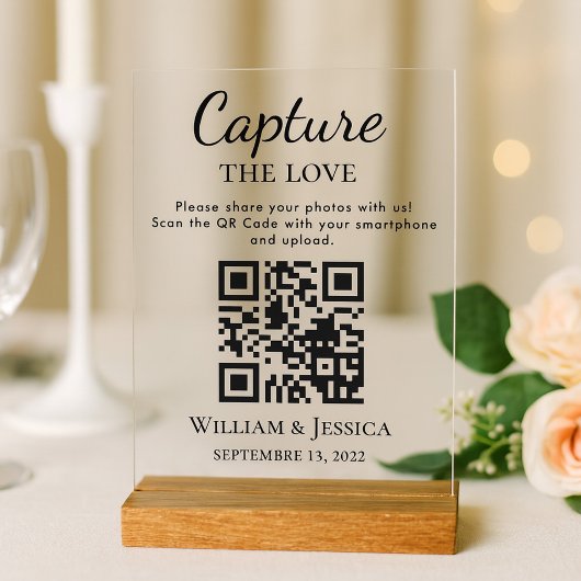 Trouwfoto's delen met QR-code Acryl Bord
