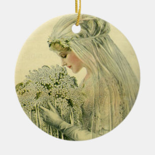 Trouwfoto's in vintage stijl, Victoriaanse bruid Keramisch Ornament