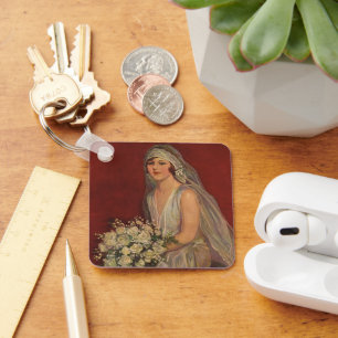 Trouwfoto's in vintage stijl, Victoriaanse bruid Sleutelhanger