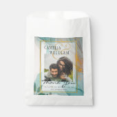 TROUWFOTO'S ZAKJES Zeeglas Teal Goud Inkt (Voorkant)