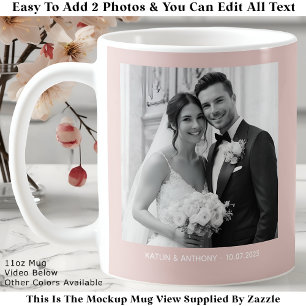 Trouwfoto's Zwart & Wit met Roze Tint Koffiemok