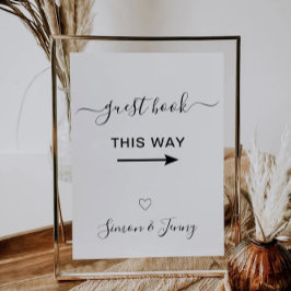 Trouwgast boek deze manier teken Sjabloon Kaart