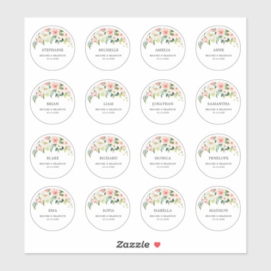  trouwgast Naam Bedankt Sticker (Vel)