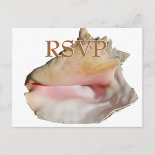 Trouwgasten RSVP Conch Seashell Uitnodiging Briefkaart