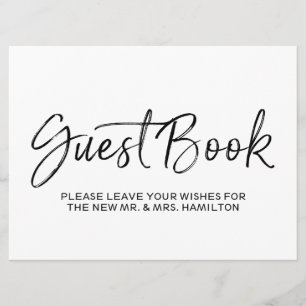 Trouwgastenboek bord Stijlvolle gouden letters Kaart