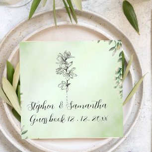 Trouwgastenboek, gepersonaliseerd linnen trouwen servet